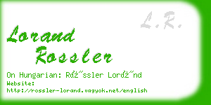 lorand rossler business card